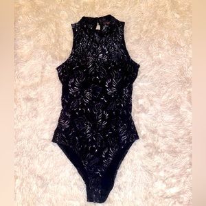 high neck lace body suit